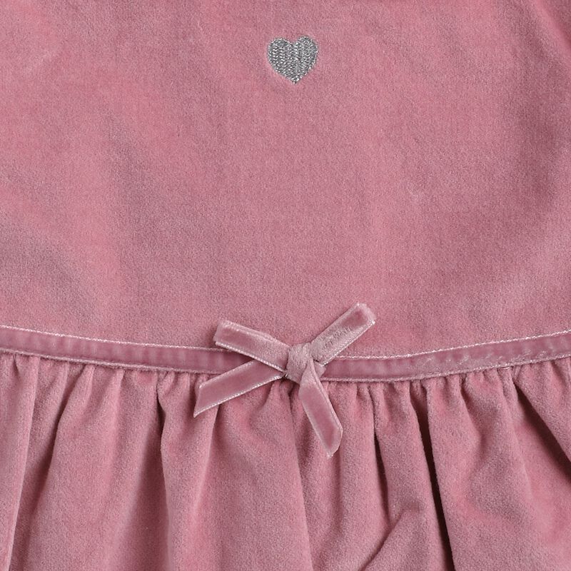 Velour Short Sleeve Dress with Collar image number null